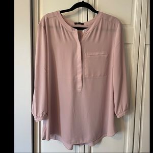 Blush Pink Long Sleeved Flowy Blouse